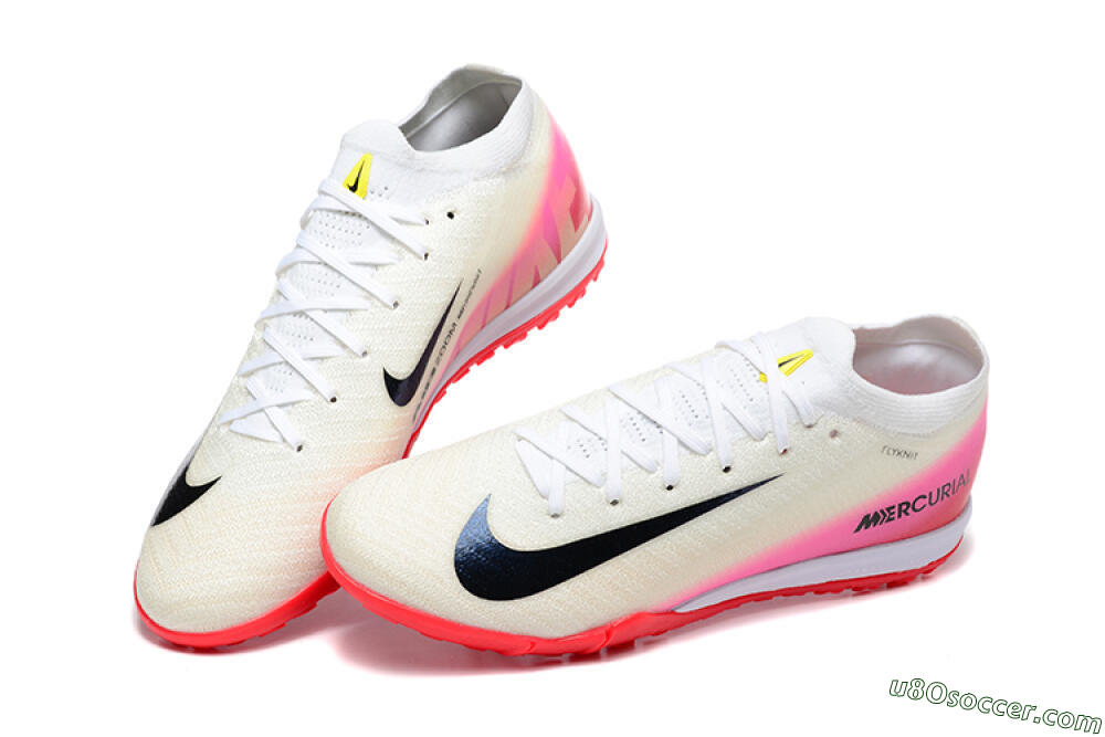 Nike Air Zoom Mercurial Vapor 16 Elite TF Artificial Turf Soccer Shoes - Beige/Black/Pink 6