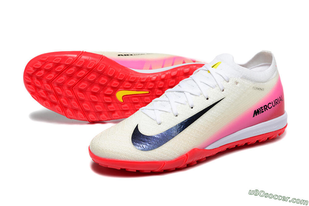 Nike Air Zoom Mercurial Vapor 16 Elite TF Artificial Turf Soccer Shoes - Beige/Black/Pink 3