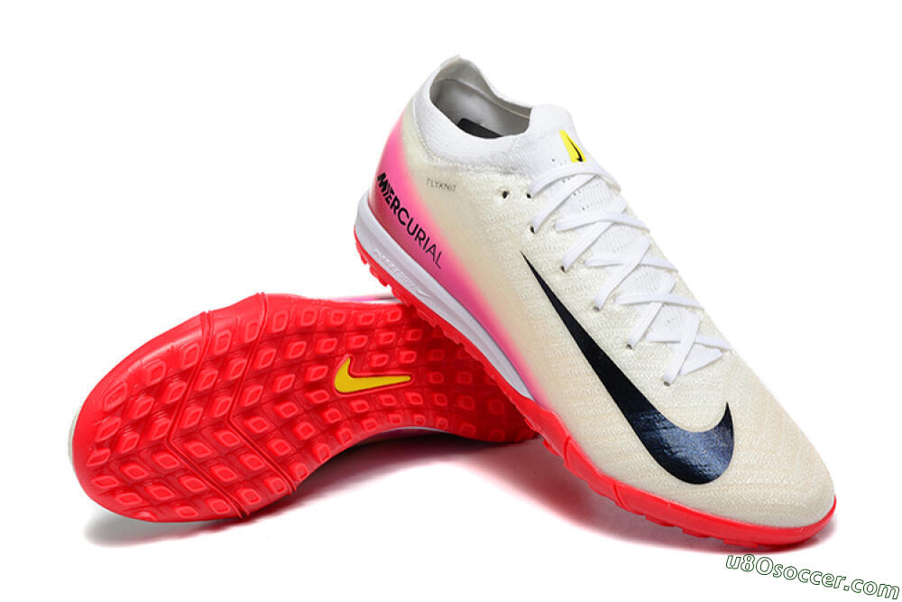 Nike Air Zoom Mercurial Vapor 16 Elite TF Artificial Turf Soccer Shoes - Beige/Black/Pink 4