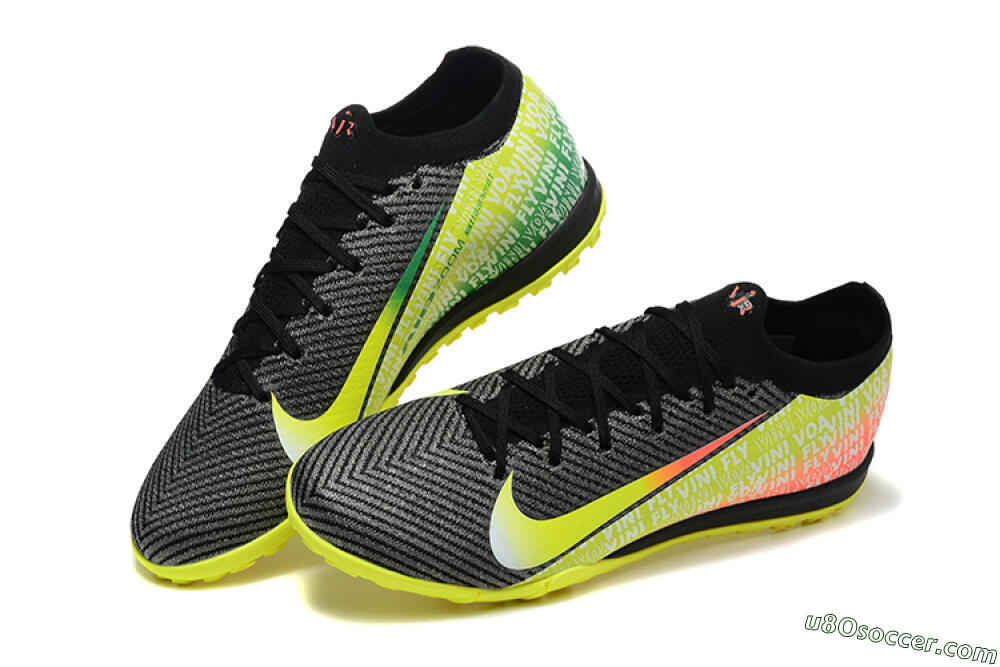 Nike Air Zoom Mercurial Vapor 16 Elite TF Artificial Turf Soccer Shoes - Black/Yellow/Red 6