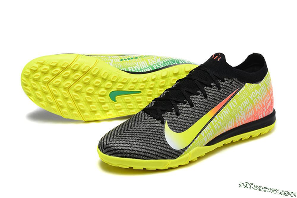 Nike Air Zoom Mercurial Vapor 16 Elite TF Artificial Turf Soccer Shoes - Black/Yellow/Red 3