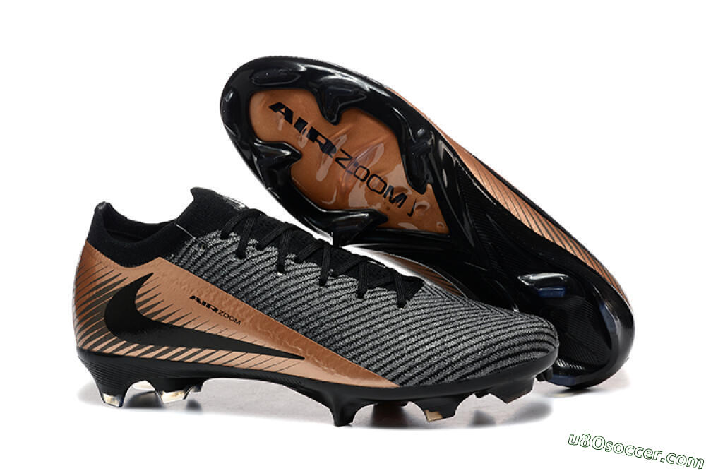 Nike Air Zoom Mercurial Vapor 16 Elite FG Firm Ground Soccer Cleats - Grey/Black/Gold 1