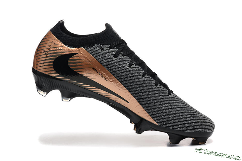 Nike Air Zoom Mercurial Vapor 16 Elite FG Firm Ground Soccer Cleats - Grey/Black/Gold 7