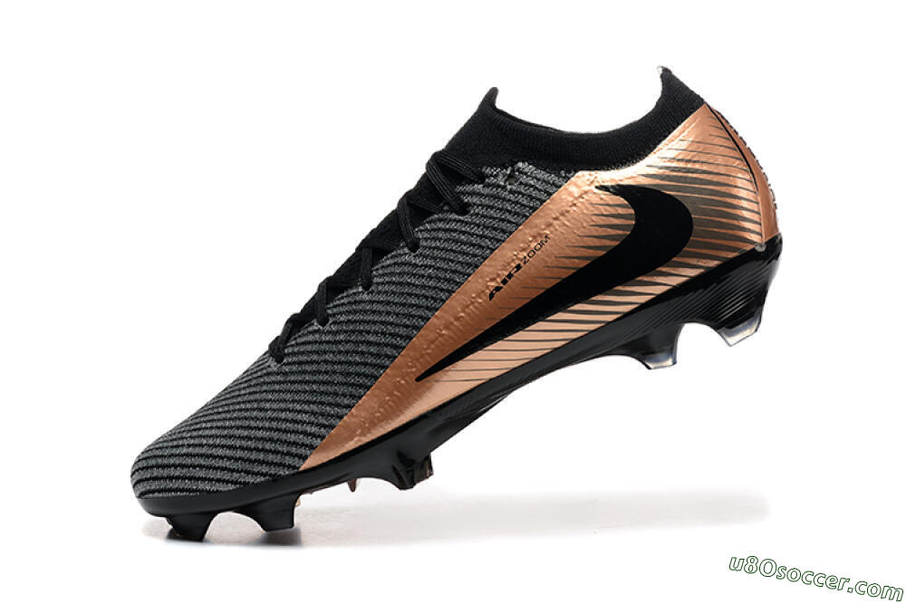 Nike Air Zoom Mercurial Vapor 16 Elite FG Firm Ground Soccer Cleats - Grey/Black/Gold 8