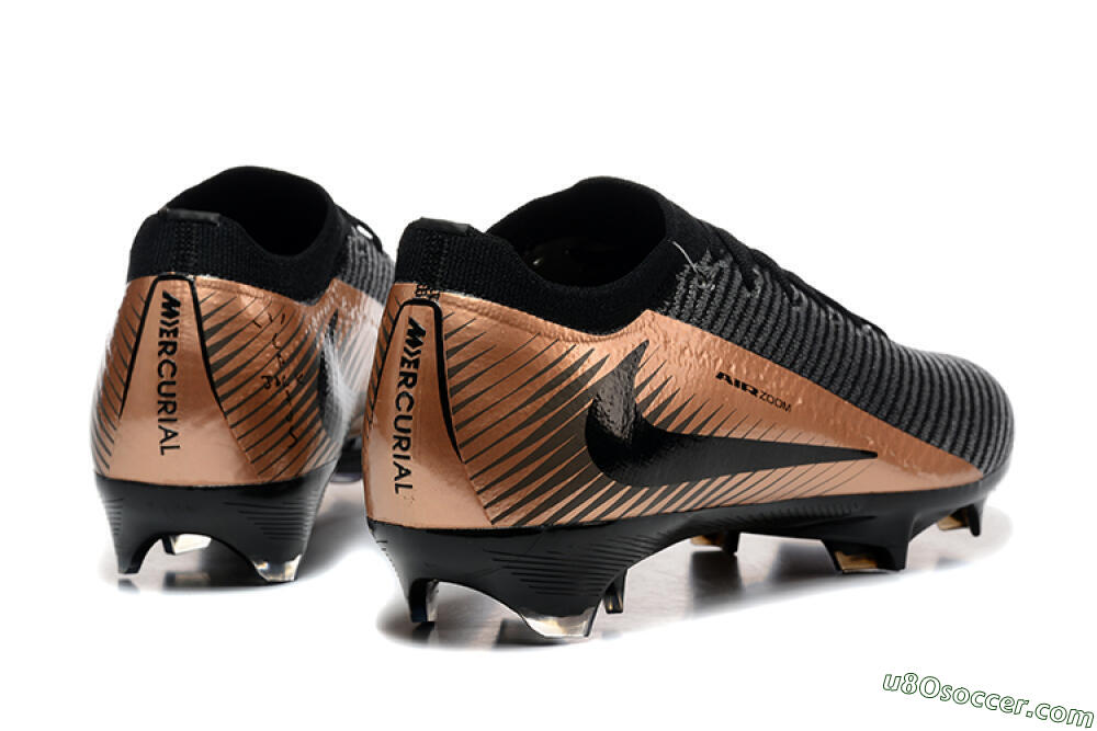 Nike Air Zoom Mercurial Vapor 16 Elite FG Firm Ground Soccer Cleats - Grey/Black/Gold 9