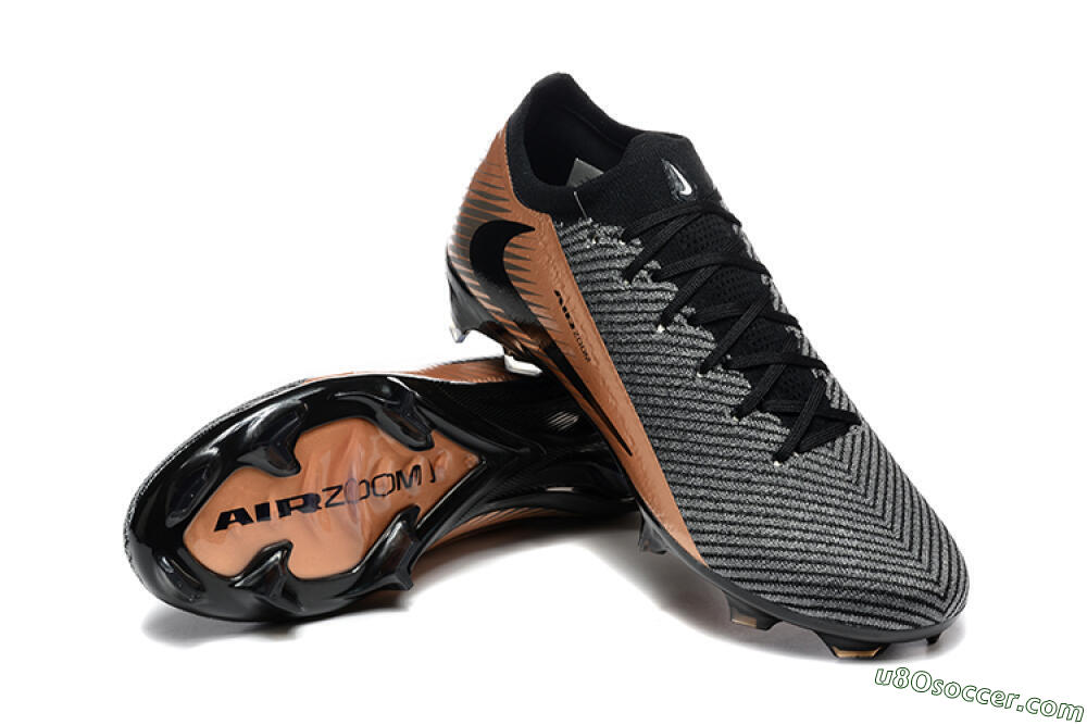 Nike Air Zoom Mercurial Vapor 16 Elite FG Firm Ground Soccer Cleats - Grey/Black/Gold 4