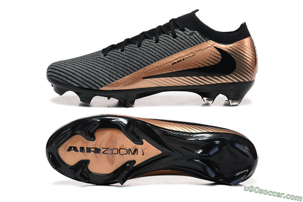 Nike Air Zoom Mercurial Vapor 16 Elite FG Firm Ground Soccer Cleats - Grey/Black/Gold 0