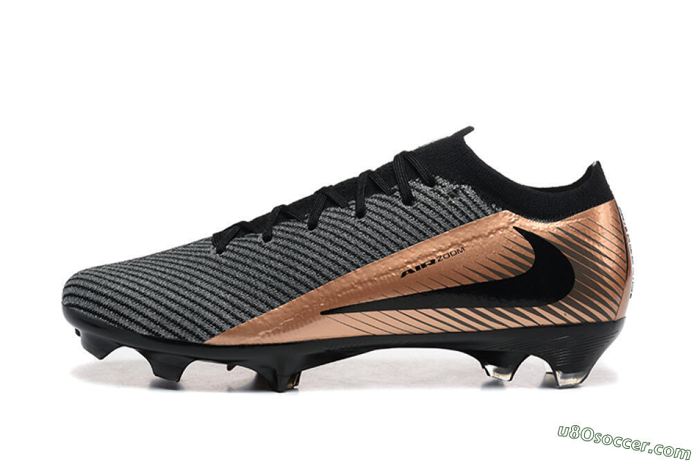 Nike Air Zoom Mercurial Vapor 16 Elite FG Firm Ground Soccer Cleats - Grey/Black/Gold 2