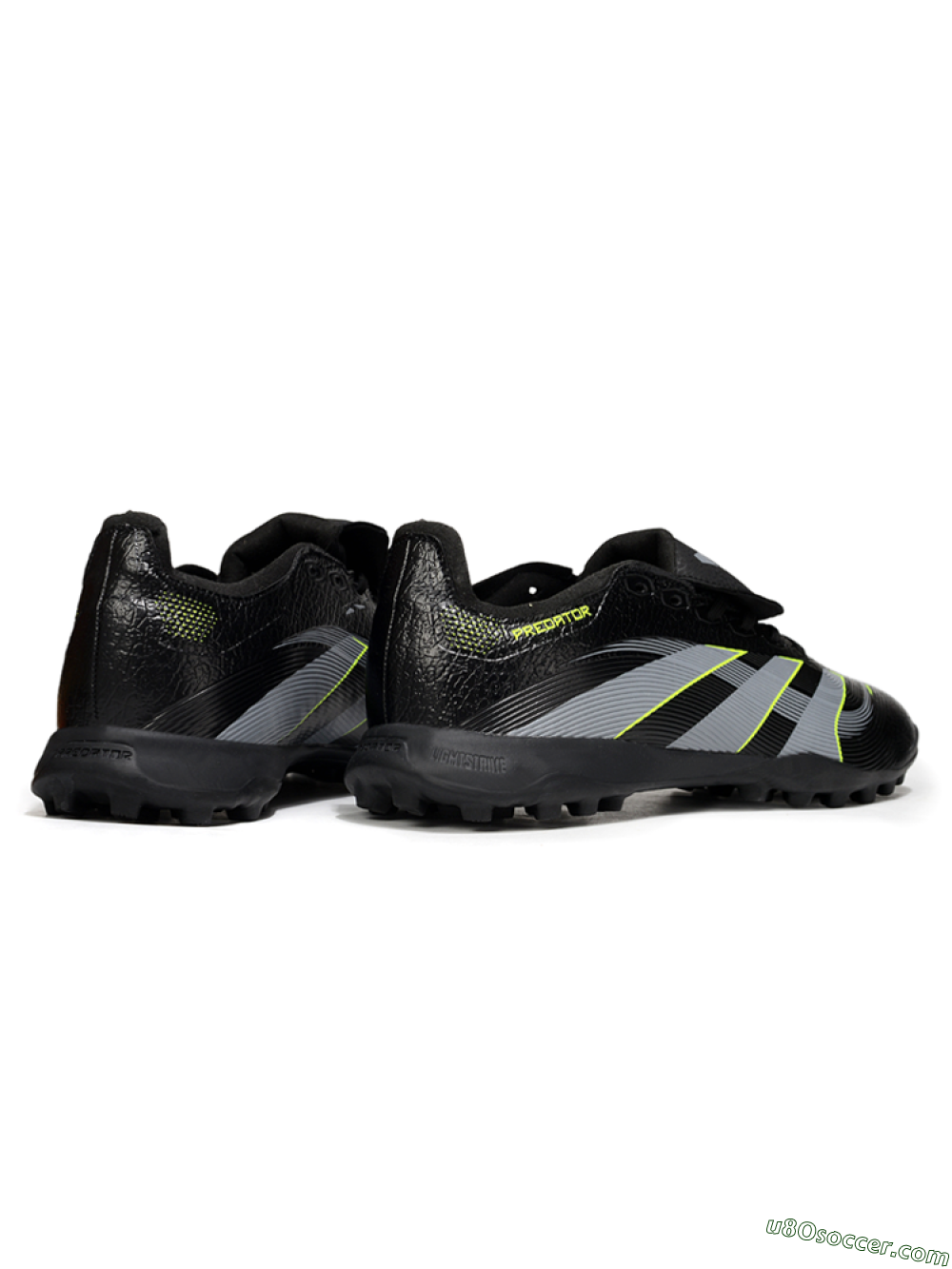 Adidas Predator 25 Elite Foldover Tongue TF Artificial Turf Soccer Shoes - Black/Grey/Yellow 6
