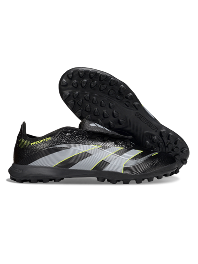 Adidas Predator 25 Elite Foldover Tongue TF Artificial Turf Soccer Shoes - Black/Grey/Yellow