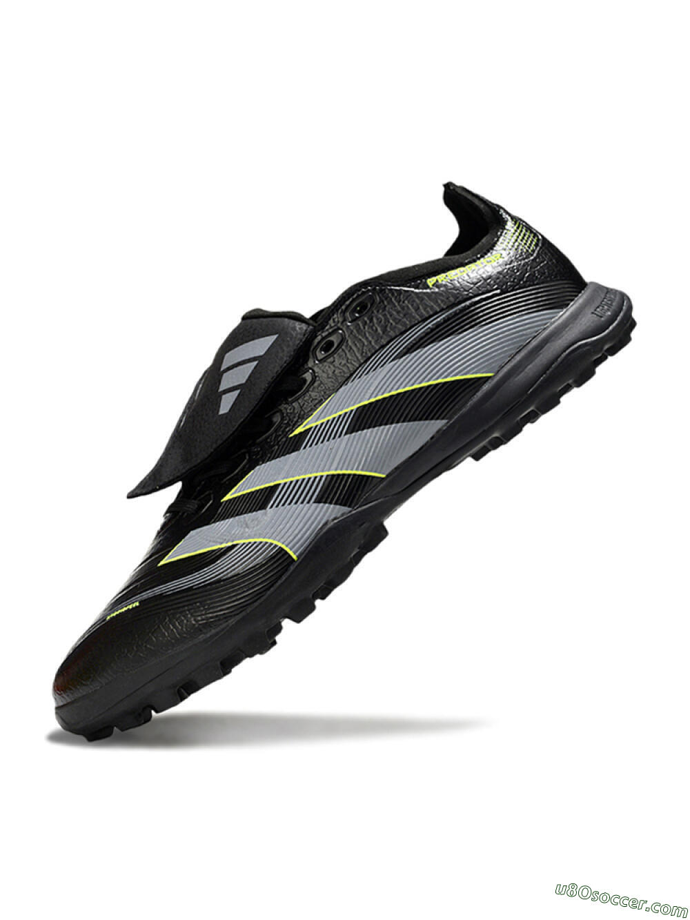 Adidas Predator 25 Elite Foldover Tongue TF Artificial Turf Soccer Shoes - Black/Grey/Yellow 5