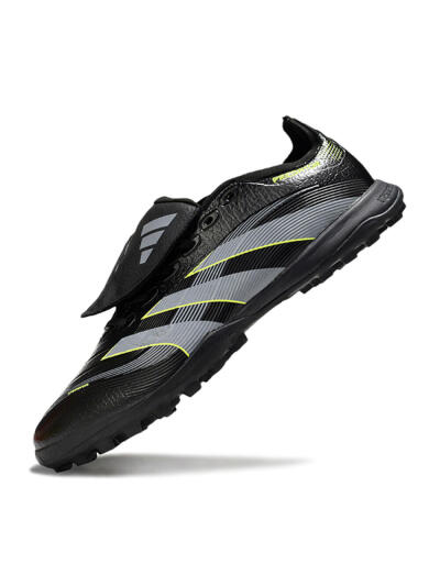 Adidas Predator 25 Elite Foldover Tongue TF Artificial Turf Soccer Shoes - Black/Grey/Yellow