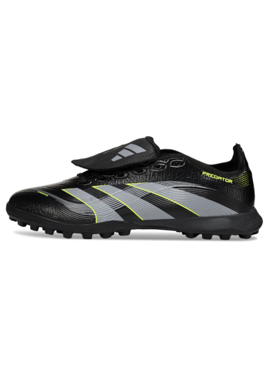 Adidas Predator 25 Elite Foldover Tongue TF Artificial Turf Soccer Shoes - Black/Grey/Yellow