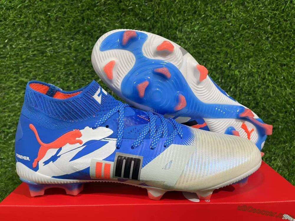 Puma Future 8 Ultimate FG Firm Ground Soccer Cleats - Blue/Silver/Red