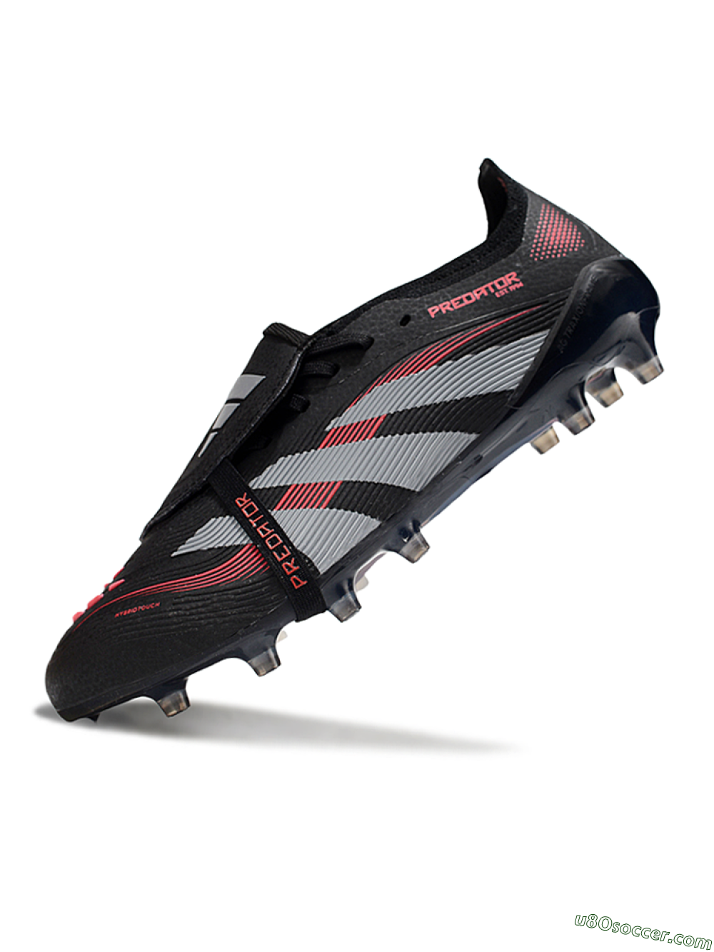 Adidas Predator 25 Elite Foldover Tongue FG Firm Ground Soccer Cleats - Black/Grey/Red 5