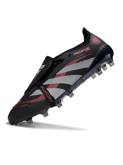 Adidas Predator 25 Elite Foldover Tongue FG Firm Ground Soccer Cleats - Black/Grey/Red
