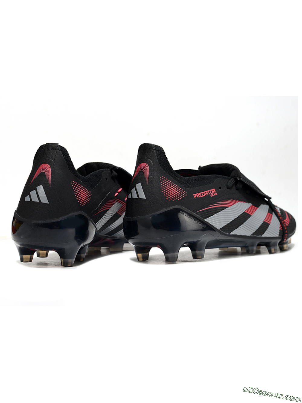 Adidas Predator 25 Elite Foldover Tongue FG Firm Ground Soccer Cleats - Black/Grey/Red 6
