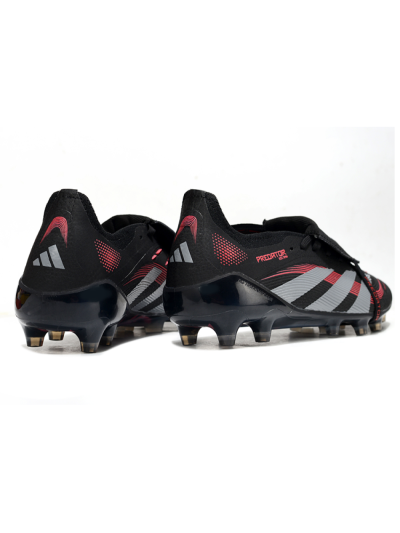 Adidas Predator 25 Elite Foldover Tongue FG Firm Ground Soccer Cleats - Black/Grey/Red