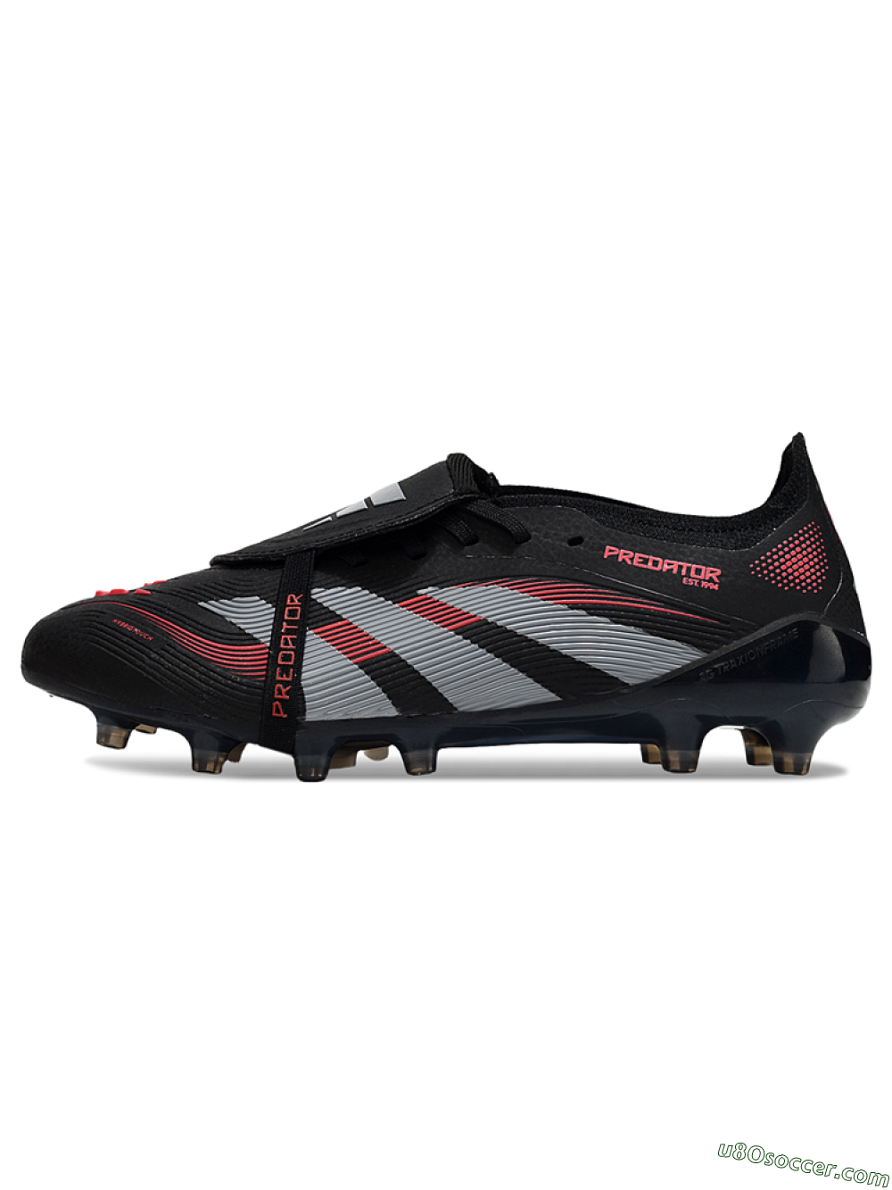 Adidas Predator 25 Elite Foldover Tongue FG Firm Ground Soccer Cleats - Black/Grey/Red 2