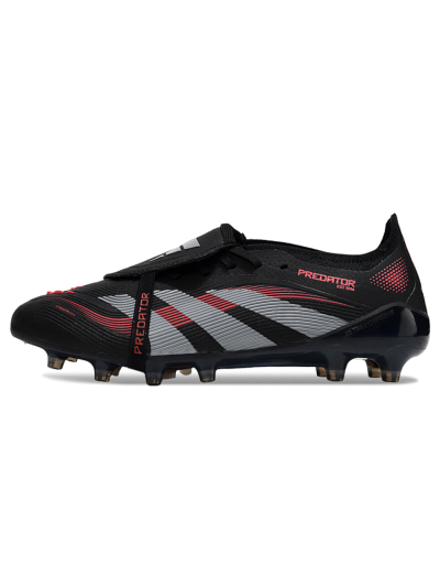 Adidas Predator 25 Elite Foldover Tongue FG Firm Ground Soccer Cleats - Black/Grey/Red
