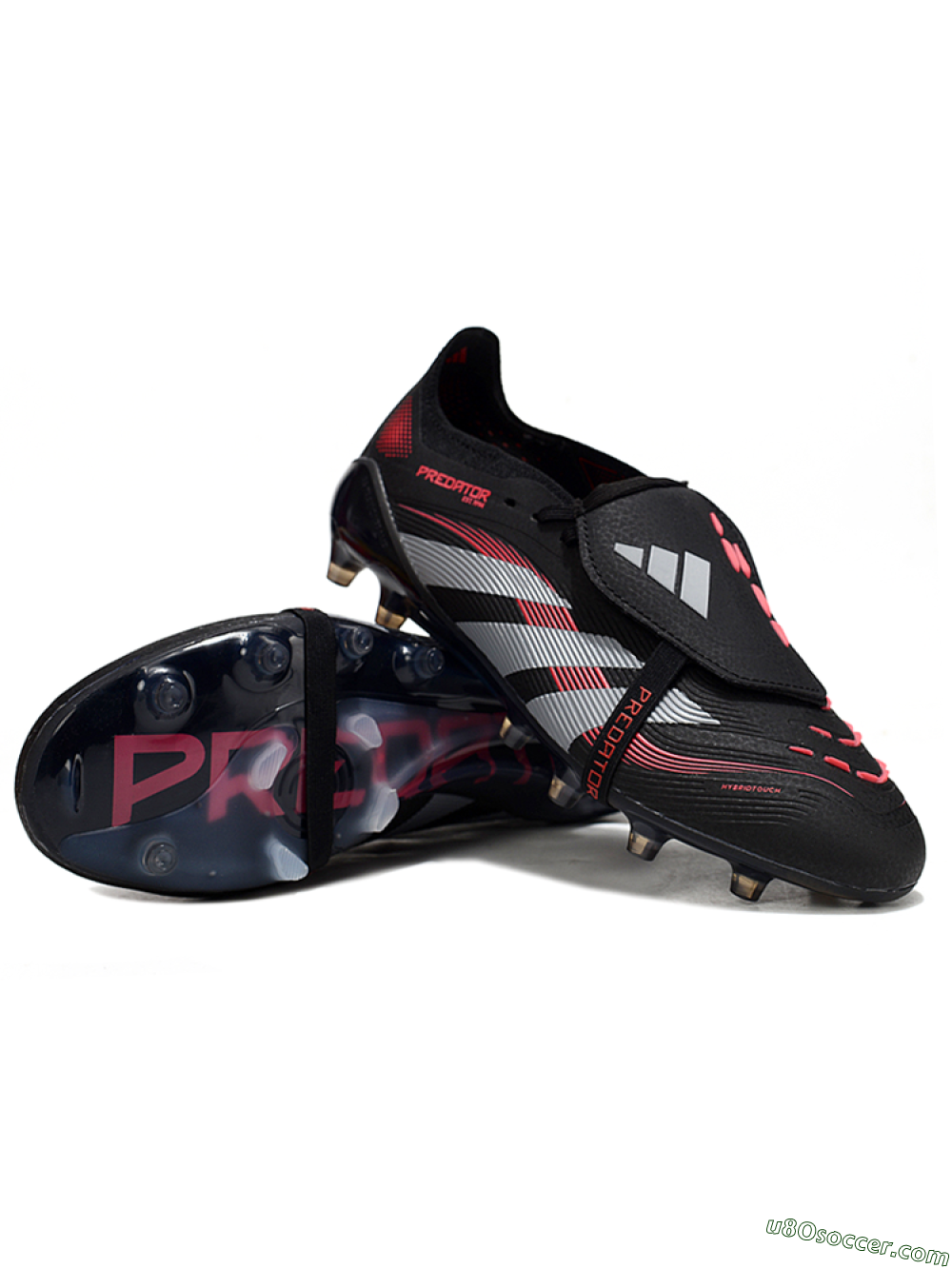 Adidas Predator 25 Elite Foldover Tongue FG Firm Ground Soccer Cleats - Black/Grey/Red 3