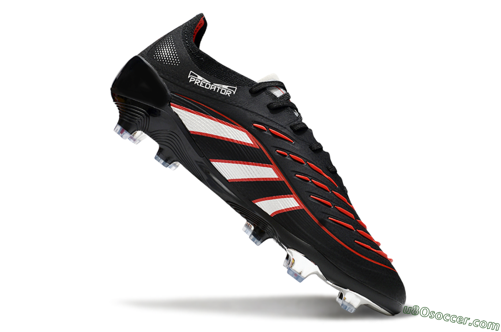 Adidas Predator 25 Elite FG Firm Ground Soccer Cleats - Black/Silver/Red 4