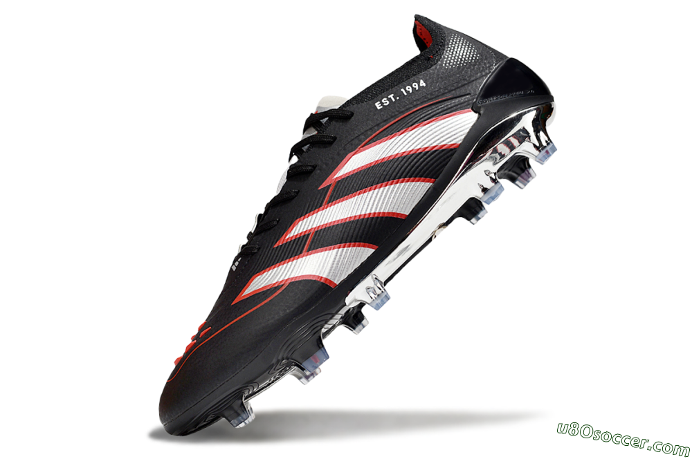 Adidas Predator 25 Elite FG Firm Ground Soccer Cleats - Black/Silver/Red 5