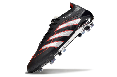 Adidas Predator 25 Elite FG Firm Ground Soccer Cleats - Black/Silver/Red