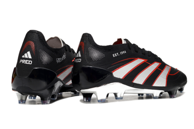 Adidas Predator 25 Elite FG Firm Ground Soccer Cleats - Black/Silver/Red