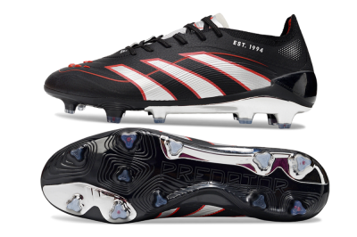Adidas Predator 25 Elite FG Firm Ground Soccer Cleats - Black/Silver/Red
