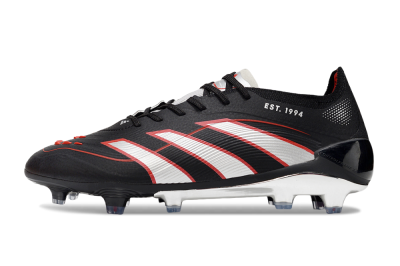 Adidas Predator 25 Elite FG Firm Ground Soccer Cleats - Black/Silver/Red