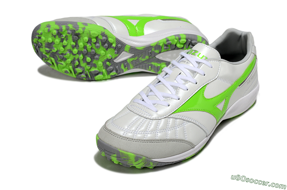 Mizuno Morelia Neo 4 TF Artificial Turf Soccer Shoes - Beige/Grey/Yellow 3