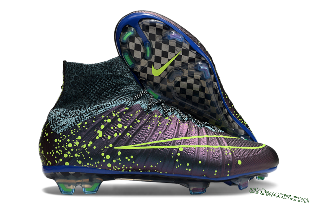 Nike Mercurial Superfly 4 Elite FG Firm Ground Soccer Cleats - Purple/Yellow/Blue 1