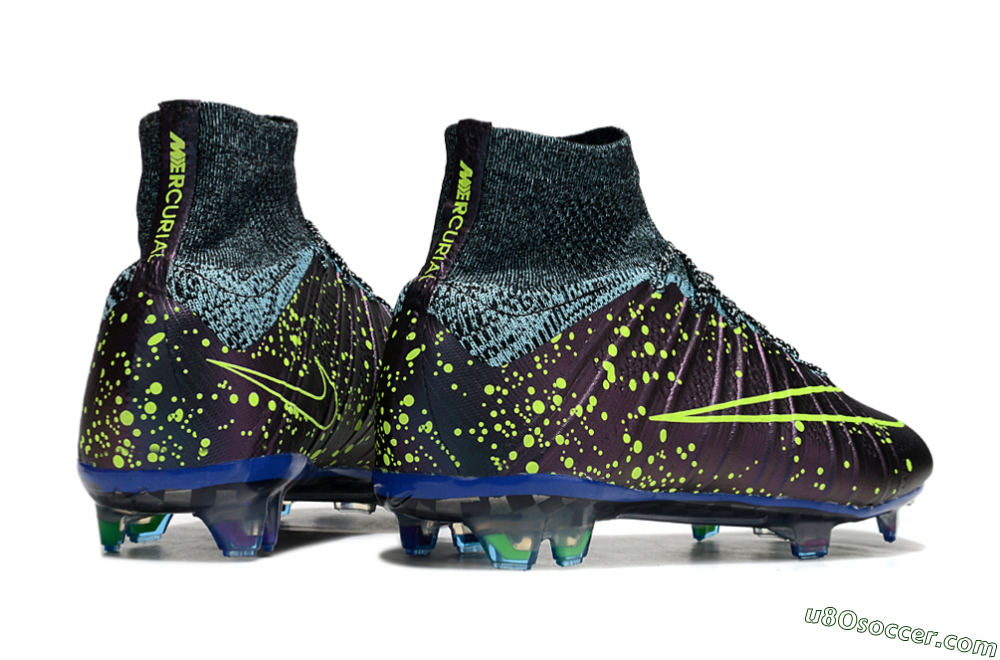 Nike Mercurial Superfly 4 Elite FG Firm Ground Soccer Cleats - Purple/Yellow/Blue 6
