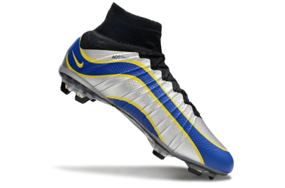 Nike Mercurial Superfly 4 Elite FG Firm Ground Soccer Cleats - Silver/Yellow/Blue