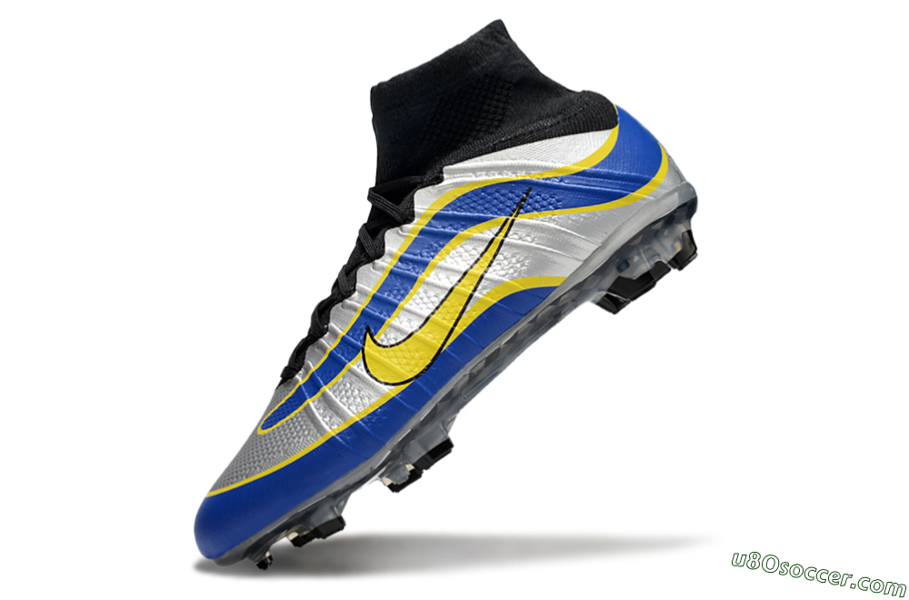 Nike Mercurial Superfly 4 Elite FG Firm Ground Soccer Cleats - Silver/Yellow/Blue 5