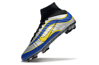 Nike Mercurial Superfly 4 Elite FG Firm Ground Soccer Cleats - Silver/Yellow/Blue