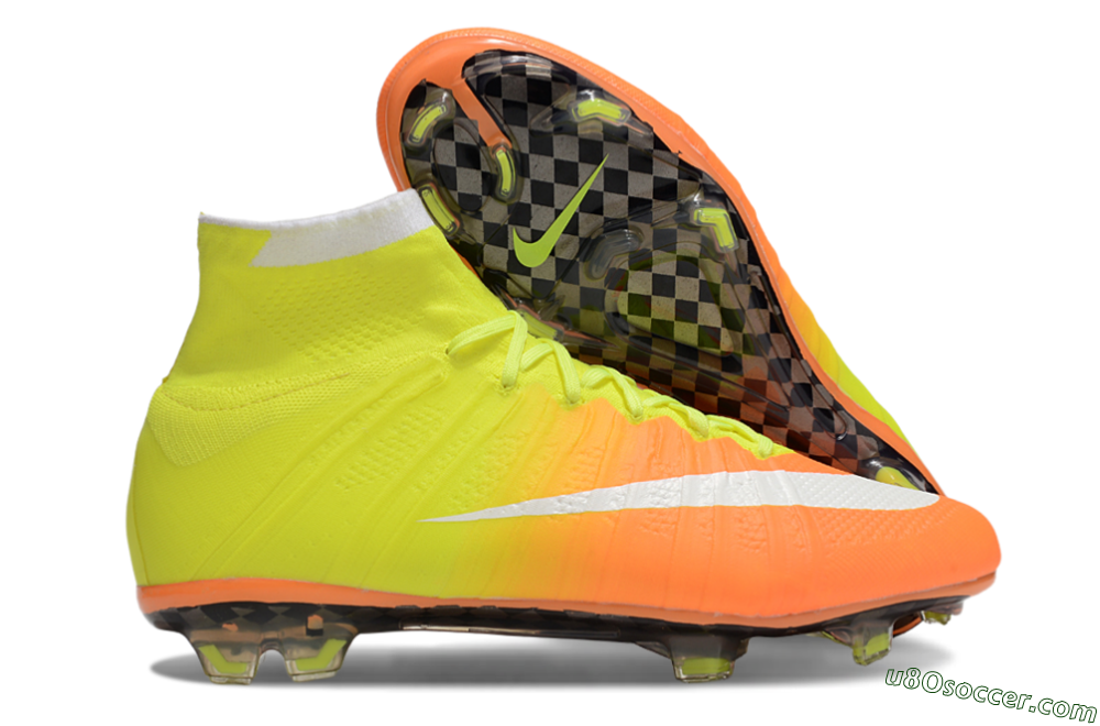 Nike Mercurial Superfly 4 Elite FG Firm Ground Soccer Cleats - Yellow/White/Orange 1