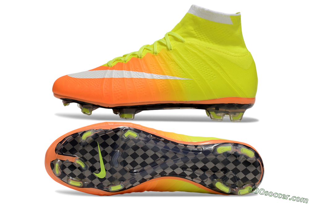 Nike Mercurial Superfly 4 Elite FG Firm Ground Soccer Cleats - Yellow/White/Orange 0