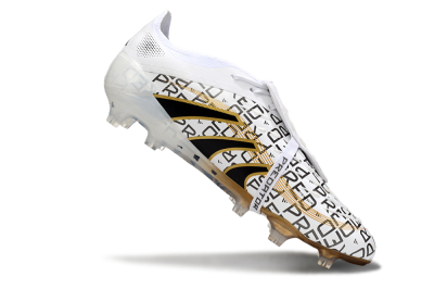 Adidas Predator 25 Elite Foldover Tongue FG Firm Ground Soccer Cleats - White/Black/Gold