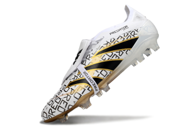 Adidas Predator 25 Elite Foldover Tongue FG Firm Ground Soccer Cleats - White/Black/Gold