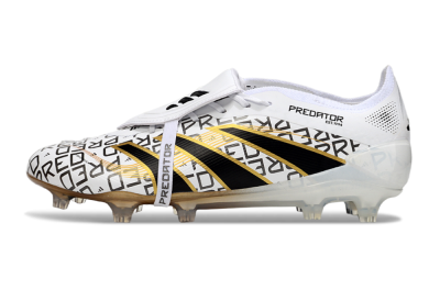 Adidas Predator 25 Elite Foldover Tongue FG Firm Ground Soccer Cleats - White/Black/Gold