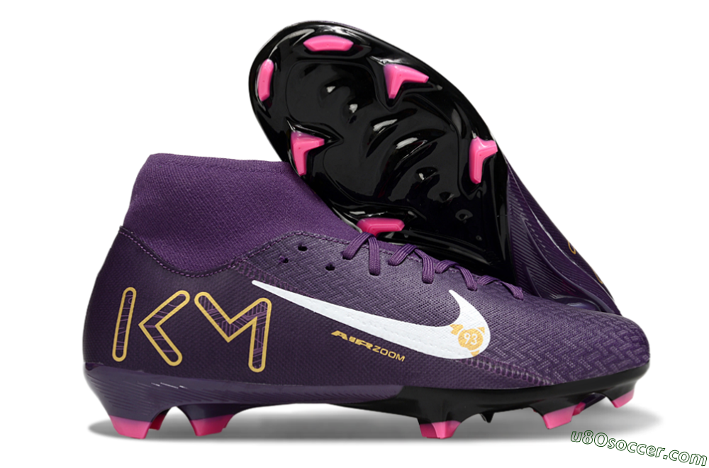 Nike Air Zoom Mercurial Superfly 10 Elite FG Firm Ground Soccer Cleats - Purple/White/Gold 1