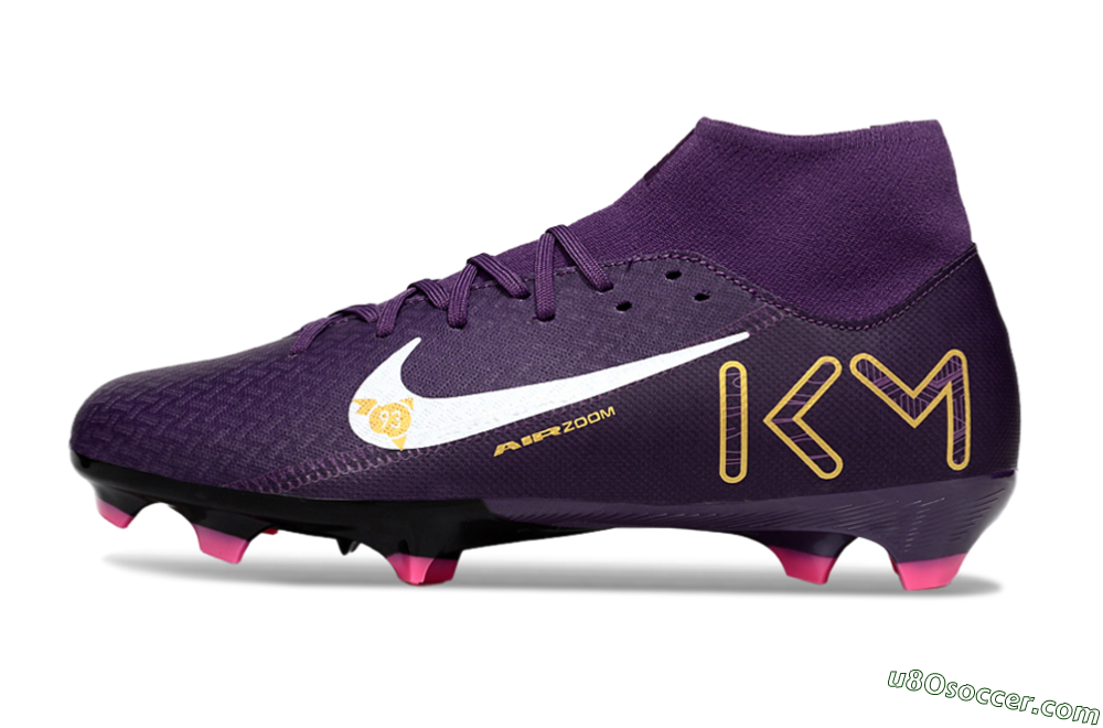 Nike Air Zoom Mercurial Superfly 10 Elite FG Firm Ground Soccer Cleats - Purple/White/Gold 2
