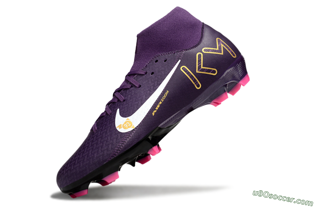 Nike Air Zoom Mercurial Superfly 10 Elite FG Firm Ground Soccer Cleats - Purple/White/Gold 5