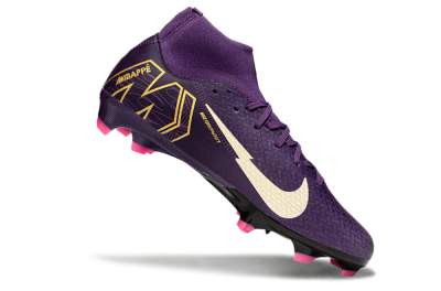 Nike Air Zoom Mercurial Superfly 10 Elite FG Firm Ground Soccer Cleats - Purple/White/Gold