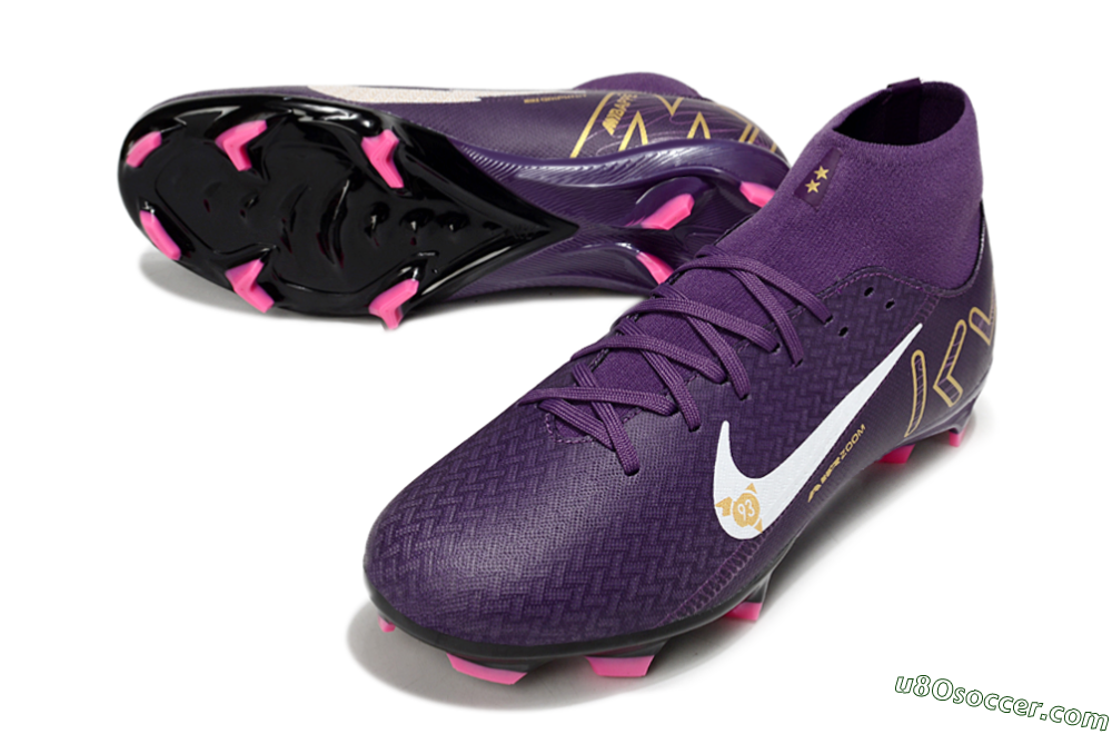 Nike Air Zoom Mercurial Superfly 10 Elite FG Firm Ground Soccer Cleats - Purple/White/Gold 3