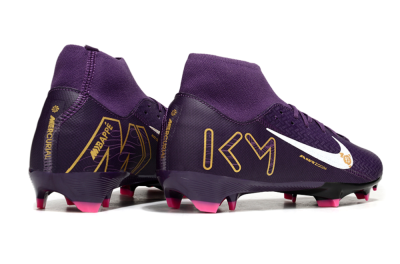 Nike Air Zoom Mercurial Superfly 10 Elite FG Firm Ground Soccer Cleats - Purple/White/Gold