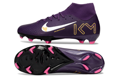 Nike Air Zoom Mercurial Superfly 10 Elite FG Firm Ground Soccer Cleats - Purple/White/Gold