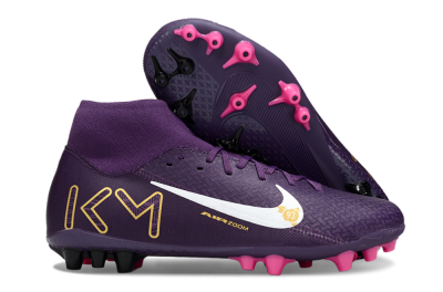 Nike Air Zoom Mercurial Superfly 10 Elite AG Artificial Grass Soccer Cleats - Purple/White/Gold
